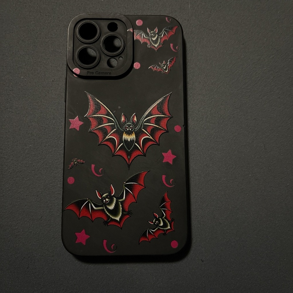 Black and Red Bat Design Phone Case